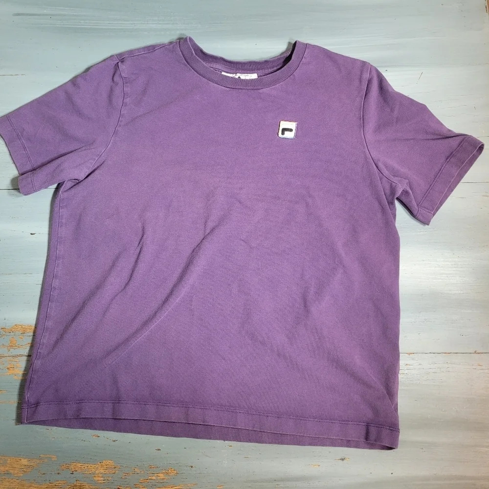 Fila Cropped Purple T-Shirt sz S - Picture 5 of 9